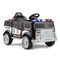 12V Battery-Powered Electric Vehicle with 3 Speeds, Megaphone, and LED Lights-Black
